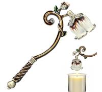 Candle Snuffer Safe Candle Extinguisher with Long Handle, Elegant Decorative Candlesnuffer for All Candles, Metal Candle Stopper Vintage Candlesnuffer Tool for Putting Out Candle Wick Flame Safely