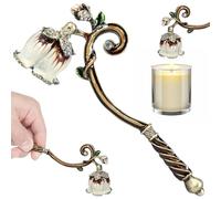 Candle Snuffer Safe Candle Extinguisher with Long Handle Elegant Decorative Candlesnuffer Metal Candle Stopper White/Green Vintage Candlesnuffer for All Candles Putting Out Candle Flame Safely(white)