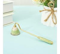 Candle Snuffer Vintage Candle Extinguisher with Long Handle Elegant Flower Shape Metal Candles Extinguisher Snuffer for Putting Out Flame Gifts for Women Home Decor(Green)