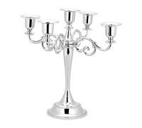 Candle Stand Holder, European Candle Holder, Candlestick Holders Vintage 5 Arm, Silver Metal Pillar Candle Holders, Tall Candle Stand for Home Wedding Christmas Party Decoration