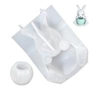 Candle Stand Silicone Mold - 8.8x6.5x5.4cm Bunny Theme Easy Release Casting Mould, Tealight Holder Craft Mold | DIY Resin Plaster Soap Chocolate Jelly Dessert Maker for Kids Teens Beginners