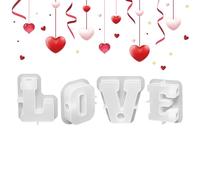 Candle Stick Holder Mold | Love Letter Plaster Mould - Valentine's Day Silicone Mold for Resin Casting - for Arts Crafts Handcraft Home Decoration Concrete Holiday Valentine's Day