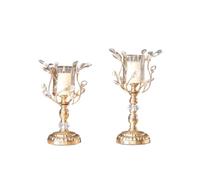 candle sticks holder 2 Pcs High-grade Metal Crystal Glass Aromatherapy Candle Holder Dining Table Decoration Ornaments Home Decoration