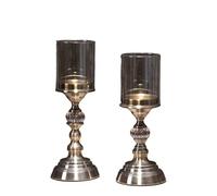 candle sticks holder 2 Pcs Retro Metal Glass Candle Holder Luxury Dining Table Decoration Candlestick Home Decoration