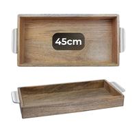 Candle Tray Serving Tray Deco Tray Metal Candles Bowl Wood 45cm Boho