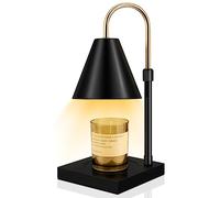Candle Warmer, Electric Candle Warmer Lamp with Timer and Dimmable for Jar Candles Scented Wax Melter Bedroom Home Decor House Warming Gifts New Home, Adjustable Height (Black)