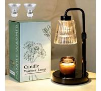 Candle Warmer Lamp Dimmable Timer, Electric Melting Light for Wax Jar Candles Height Adjustable Flameless Burner with 2 Bulbs Exquisite New Home Gifts Birthday Presents, Secret Santa Gifts for Friends