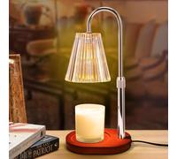 Candle Warmer Lamp - Electric Candle Lamp Warmer with Dimmer and Timer, Height Adjustable Flameless Candles Melting Light for Wax Jar with 2 Bulbs, Gift for Women, Mum, Teacher (Gold)