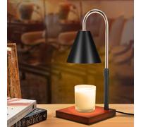 Candle Warmer Lamp - Electric Candle Lamp Warmer with Dimmer and Timer, Height Adjustable Flameless Candles Melting Light for Wax Jar with 2 Bulbs, Gift for Women, Mum, Teacher (Black)