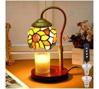 Candle Warmer Lamp, Electric Candle Lamps, Timer Dimmer, Tiffany Sunflower Glass Candle Warming Lamp Compatible with Jar Candles, Gifts for Mom