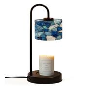 Candle Warmer Lamp UK with Timer blue gray tone marble stone texture for marble floor Jar Candles Electric Dimmable Wax Melts Warmer 4 Bulbs New Home Gifts Birthday Gifts for Women