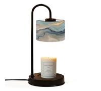Candle Warmer Lamp UK with Timer Blue marble grey gold inclusions Abstract texture Jar Candles Electric Dimmable Wax Melts Warmer 4 Bulbs New Home Gifts Birthday Gifts for Women