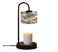 Candle Warmer Lamp UK with Timer Natural marbles texture surface blue onyx marbel Emperador marble Jar Candles Electric Dimmable Wax Melts Warmer 4 Bulbs New Home Gifts Birthday Gifts for Women