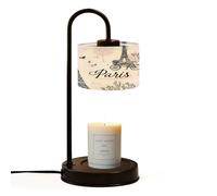 Candle Warmer Lamp UK with Timer Paris city romance graphic Manual Jar Candles Electric Dimmable Wax Melts Warmer 4 Bulbs New Home Gifts Birthday Gifts for Women