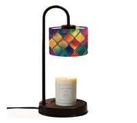 Candle Warmer Lamp UK with Timer Textured Stained Glass Rainbow Wavy Jar Candles Electric Dimmable Wax Melts Warmer 4 Bulbs New Home House Warming Mothers Day Gifts for Mum