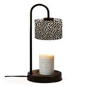 Candle Warmer Lamp UK with Timer Zebra leopard black white textile print Jar Candles Electric Dimmable Wax Melts Warmer 4 Bulbs New Home House Warming Mothers Day Gifts for Mum