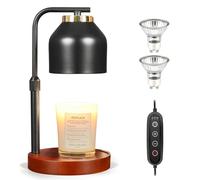 Candle Warmer Lamp with 2 Bulbs, Candle Lamp Warmer with Timer Dimmer Adjustable Height, Electric Wax Warmer Vintage Home Decor, Gifts for Woman, Candle Melter Light for Scented Jar Candles (Black)