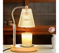 Candle Warmer Lamp with 2Bulbs, Adjustable Height Dimmable Wax Melt Warmer with Timer, Electric Candle Lamp with 4 Brightnes, Candle Heater Candle Burner Lamp Light for Mothers Day/Birthday Gifts