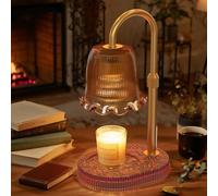 Candle Warmer Lamp with Adjustable Height - Flameless 4-Level Dimmable Wax Warmer, Timer Function & Stylish Design in Multiple Colors