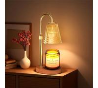 Candle Warmer Lamp with Dimmable Light & Timer, Adjustable Height Flameless Electric Wax Melter for Scented Jar Candles, Gifts for Women and Moms, Housewarming Birthday New Home Decor,Includes 2 Bulbs
