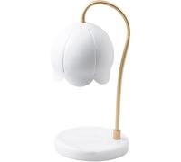 Candle Warmer Lamp with Dimmer, Electric Wax Heater & Aromadiffuser for Scented Jar Candles, Decorative Night Light for Home, Office, Yoga Room - Black/White, 15X33Cm/White