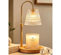 Candle Warmer Lamp with Timer and Dimmer, Height Adjustable Electric Wax Melt Burner for Large Jar Candles, Flameless Candle Lamp Warmer for Home Decor, New Home Gifts for Women (2 Bulbs Included)
