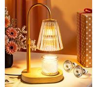 Candle Warmer Lamp with Timer Dimmable, Electric Wax Melter for Scented Jar Candles Flameless Burner, Height Adjustable, Candle Heater with 2 Bulbs for Women Christmas Birthday New Home Decor Gifts