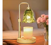 Candle Warmer Lamp with Timer Dimmer, Adjustable Height Green Tulip Candle Wax Warmer, Christmas Birthday Gift for Mom Women, House Warming Gifts for New Home Bedroom Decor,Flower Green