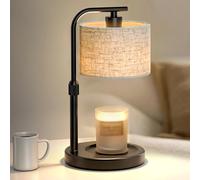 Candle Warmer Lamp with Timer Dimmer, Height Adjustable Black Electric Candle Warmer Wax Heater with 2 Bulbs, Birthday Gifts for Women Her, Mom, House Warming Gifts New Home