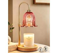 Candle Warmer Lamp with Timer & Dimmer, Modern Electric Wax Burner for Scented Wax, Adjustable Height Candle Lamp Warmer with 2 Bulbs, Perfect New Home Gifts & Housewarming Presents for Women