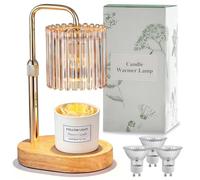 Candle Warmer Lamp with Timer, Electric Candle Warmer, with 2 Bulbs Height Adjustable Dimmable Candle lamp, Mum Birthday Gifts, for Jar Candles, New Home Bedroom Modern Decor,Christmas & Anniversary