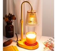 Candle Warmer Lamp with Timer: Electric Wax Melter - Adjustable Height And Brightness Jar Candles Flameless Burner Suitable Various Holiday Warming Gifts with 2 Bulbs