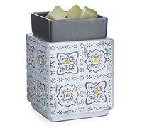 Candle Warmers ETC. Illumination Fragrance Warmer- Light-Up Warmer for Warming Scented Candle Wax Melts and Tarts or to Freshen Room, Grey & White Modern Cottage