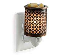 Candle Warmers Etc. Pluggable Wax Warmer, Fragrance Releasing Decorative Plug-In Nightlight Warmer, Moroccan Metal