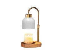 Candle Warming Lamp, Adjustable Timer Dimmer Wax Warmer Light, Retro Home Decor & Cozy Gift for Women, Mothers Day Present (MZ-195 White)