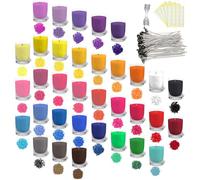 Candle Wax Color DIY Candle Color Soy Wax Tint with Wicks Dye Flakes for Safe and Natural Candles (34 x 5g)