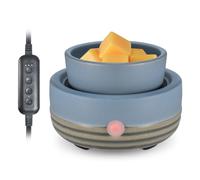 Candle Wax Melt Warmer with Timer Ceramic Electric Wax Melt 4-in-1 Oil Burner Adjusting Temperature Fits Yankee Large Jar Scented Candle for Home Decor Birthday Gifts for Women Mom Grandma Girls Blue