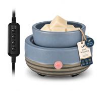 Candle Wax Melt Warmer with Timer Ceramic Electric Wax Melt 4-in-1 Oil Burner Adjusting Temperature Fits Yankee Large Jar Scented Candle for Home Decor Birthday Gifts for Women Mom Grandma Girls Blue