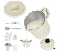 Candle Wax Melter Kit, DIY Candle Soups Making Kit for Adult Beginners, 1L Wax Melting Pot, Wicks, Stirring Spoon, Thermometer, Wick Stickers, 3-Piece Christmas Candle Mold, and Centering Device