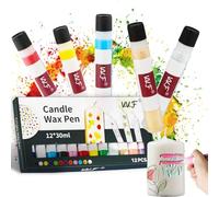 Candle Wax Pen Set for White Candle Painting, 12-Color for DIY Candle Making, Candle Pen Create Your Own Colorful Candle, Halloween Deacoraing Candles Crafts Making Wedding Birthday Party Centerpiece
