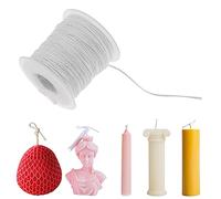 Candle Wick Roll, Cotton Woven Candle Wick, 61M 24 Shares On a Roll, Smokeless Cotton Wick for Candle Making, DIY Oil Lamps Tea Lights Candle