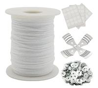 Candle Wick Roll, RAPUDA 200 Ft 24 PLY Braided Wick Spool, 2 Pcs Metal Candle Wick Holders,100 Pcs Metal Sustainer Tabs, 60 pcs Candle Thread Stickers for Candle DIY Craft Making