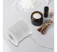 Candle Wick - Woven Cotton Candle Wick | Coated With Natural Soy Wax, Paper Woven Low Smoke Cotton Threads, Durable Prelate Wick For Craft Supplies From F