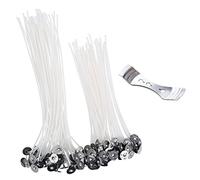 Candle Wicks, 100 Pcs Prewaxed Wicks with 1 Pcs Wick Holder Sustainer for DIY Candle Making (150mm and 200mm) (ONLY Buy From Amerisky)