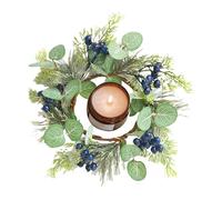 Candle Wreath - PVC 11.81inches Eucalyptus Berry Candle Ring Wreath | Decorative Greenery | Artificial Leaf Surround Garland For Mantel Dining Table Centrepiece