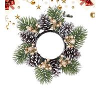 Candle Wreath Rings | Artificial Christmas Decorations,Pine Rings Garland for Table Decoration | for Kitchen Dining Room Bookshelf Living Room Study Christmas Party