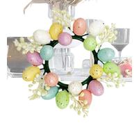 Candle Wreaths Rings | Pillar Ring Wreath with Easter Eggs Plants Intertwined Our Easter Candle Rings Radiate a Whimsical Touch to Enhance Your Holiday Theme. A Must Have to Be A Joyful and Celebrated