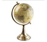 Candlelight 12.5 Inch Cream Gold Globe On Metal Stand