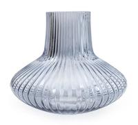 Candlelight 18.5Cm Blue Ridged Bottle Vase Medium Art