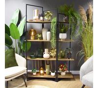 Candlelight 192Cm Yellow Oak Mdf Metal Display Shelf